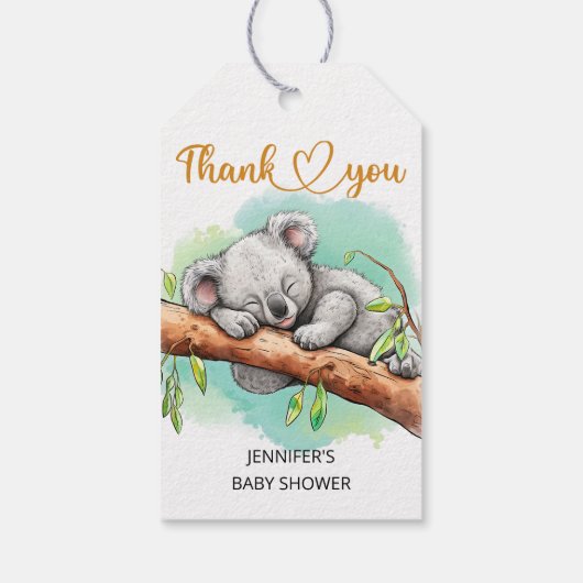 Leuk Koala baby shower Cadeaulabel (Achterkant)