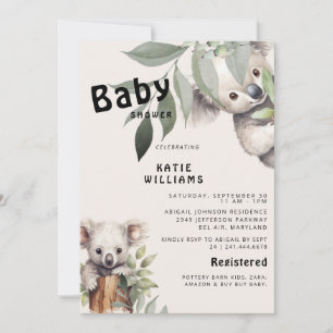 Leuk Koala Beer Beige Oh Boy! Baby Shower Kaart