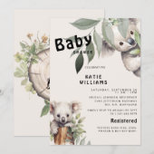 Leuk Koala Beer Beige Oh Boy! Baby Shower Kaart (Voorkant / Achterkant)