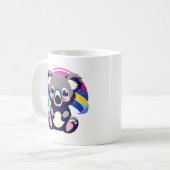 Leuk Koala Beer en Rainbow gepersonaliseerd Koffiemok (Voorkant links)