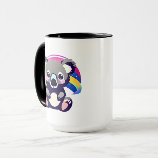 Leuk Koala Beer en Rainbow gepersonaliseerd Mok (Voorkant links)