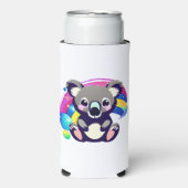 Leuk Koala Beer en Rainbow gepersonaliseerd Seltzer Blikjeskoeler (Seltzer Voorkant)