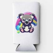 Leuk Koala Beer en Rainbow gepersonaliseerd Seltzer Blikjeskoeler (Voorkant)