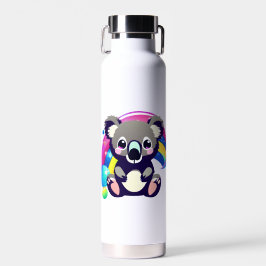 Leuk Koala Beer en Rainbow gepersonaliseerd Waterfles