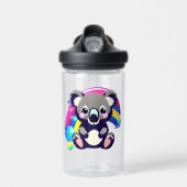 Leuk Koala Beer en Rainbow gepersonaliseerd Waterfles (Voorkant)
