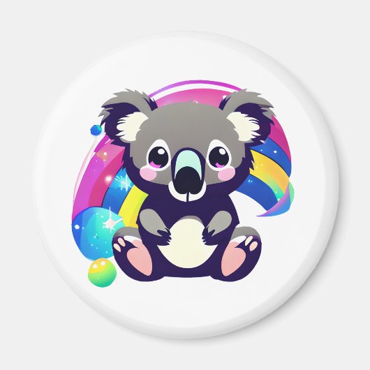 Leuk Koala Beer en Regenboog Magneet (Voorkant)