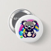 Leuk Koala Beer en Regenboog Ronde Button 5,7 Cm (Voorkant /achterkant)