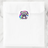 Leuk Koala Beer en Regenboog Ronde Sticker (Tas)