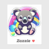 Leuk Koala Beer en Regenboog Sticker (Vel)