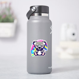 Leuk Koala Beer en Regenboog Sticker