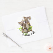Leuk Koalaty werk stimuleren Motivatie Ronde Sticker (Envelop)
