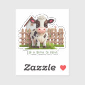 Leuk Koe leven is beter op Boerderij Custom Cut Vi Sticker (Vel)