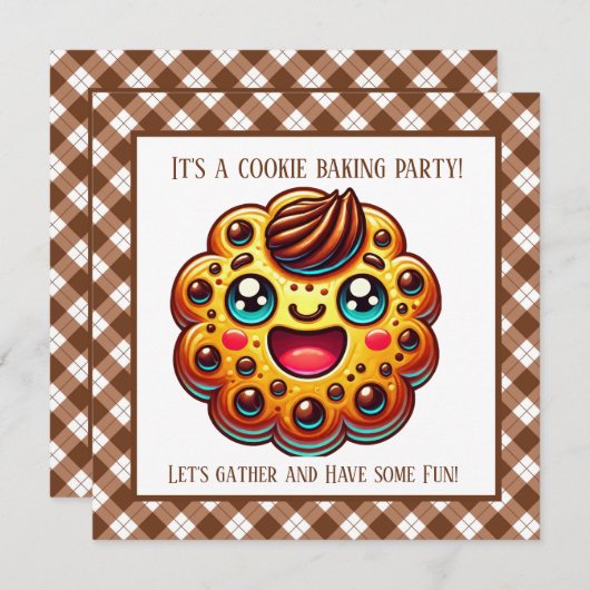 Leuk koekje bakken feest kaart (Voorkant / Achterkant)