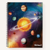 Leuk, koele Buitenruimte, Planeten, Zon, Kleurrijk Notitieboek (Voorkant)