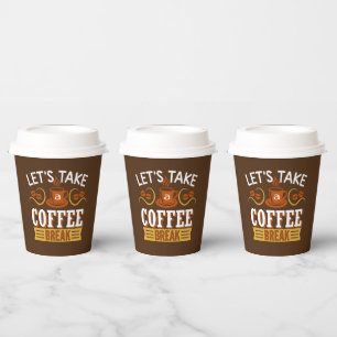 leuk koffiepauze in bar papieren bekers