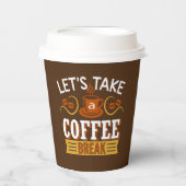 leuk koffiepauze in bar papieren bekers (Voorkant)