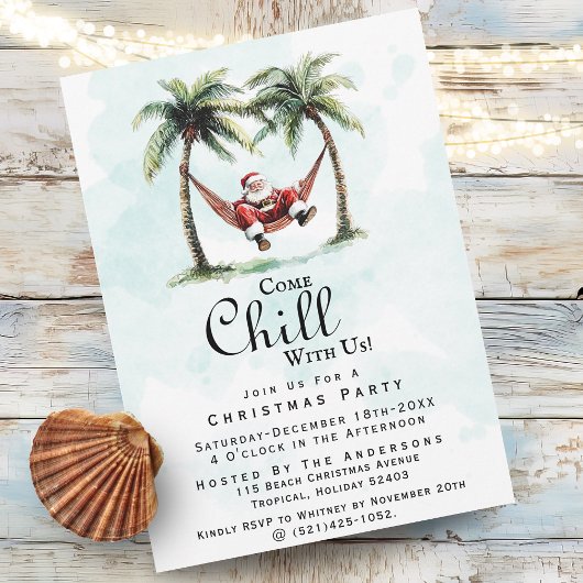 Leuk Kom Uitrusten Met Ons Strand Kerstfeest Kaart