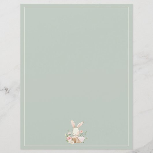 Leuk konijn eerste verjaardag groene budget uitnod (Achterkant)