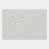 Leuk konijn en harten patroon grijs inpakpapier vel (Voorkant 3)