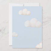 Leuk Konijn in Hete Luchtballon Blauw Baby shower Kaart (Achterkant)