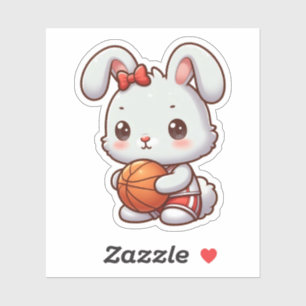 Leuk konijn, konijn, basketbal sticker
