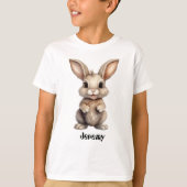 Leuk Konijn met bewerkbare naam T-shirt (Voorkant)