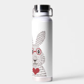 Leuk Konijn Rood Unieke Waterfles (Achterkant)