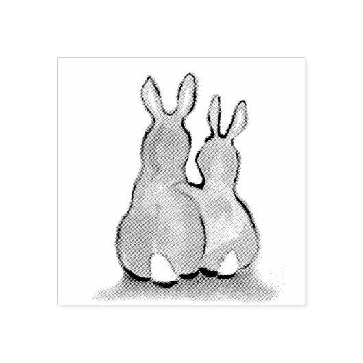 Leuk Konijn Vriendschap Romance Bruiloft Jubileum Rubberstempel (Afrduk)