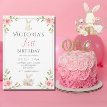 Leuk konijntje 1e eerste verjaardagsfeestje