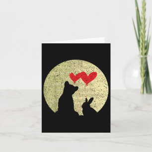 Leuk konijntje Beer Liefde Ring Huwelijk Relatie V Kaart