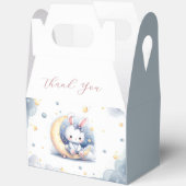 Leuk konijntje dat op de maan zit bedankdoosjes (Open)