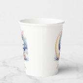 Leuk konijntje dat op de maan zit papieren bekers (Rechts)