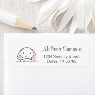Leuk konijntje huisdier retour adres etiket