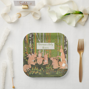 Leuk Konijntje Kinderen Baby shower Papieren Bordje