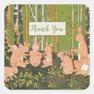  Leuk Konijntje Kinderen Baby shower Vierkante Sticker
