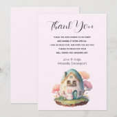 Leuk konijntje konijn Japanse Kawaii stijl Bedankkaart (Voorkant / Achterkant)