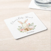 Leuk konijntje konijn meisje Baby Kartonnen Onderzetters (Schuin)