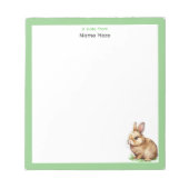 Leuk konijntje met groen Lijst Eenvoudig Notitieblok (Voorkant)