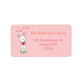 Leuk konijntje met hart Retouradres Etiket (Voorkant)
