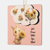 Leuk konijntje met zonnebloem Ornament (Links)