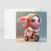 Leuk konijntje op scooter (Voorkant / Achterkant)