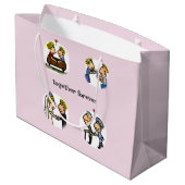 Leuk koppel samen voor altijd grappige Cartoon Groot Cadeauzakje (Achterkant Gekanteld)