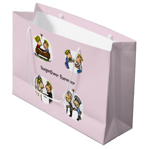 Leuk koppel samen voor altijd grappige Cartoon Groot Cadeauzakje