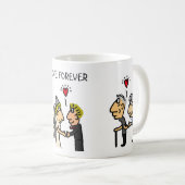 Leuk koppel samen voor altijd grappige Cartoon Koffiemok (Voorkant rechts)