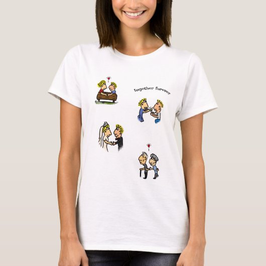 Leuk koppel samen voor altijd mooie Cartoon episch T-shirt (Voorkant)