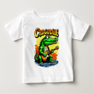 Leuk krokodil T-shirt: Gitaar spelen Graphic