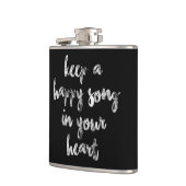 leuk krommend manuscript HAPPY SONG die het schrij Heupfles (Links)