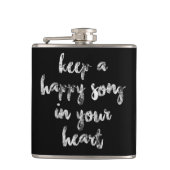 leuk krommend manuscript HAPPY SONG die het schrij Heupfles (Voorkant)