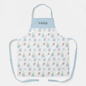 Leuk kussen Katten Illustratie Patroon Monogram Schort (Voorkant)