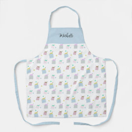 Leuk kussen Katten Illustratie Patroon Monogram Schort